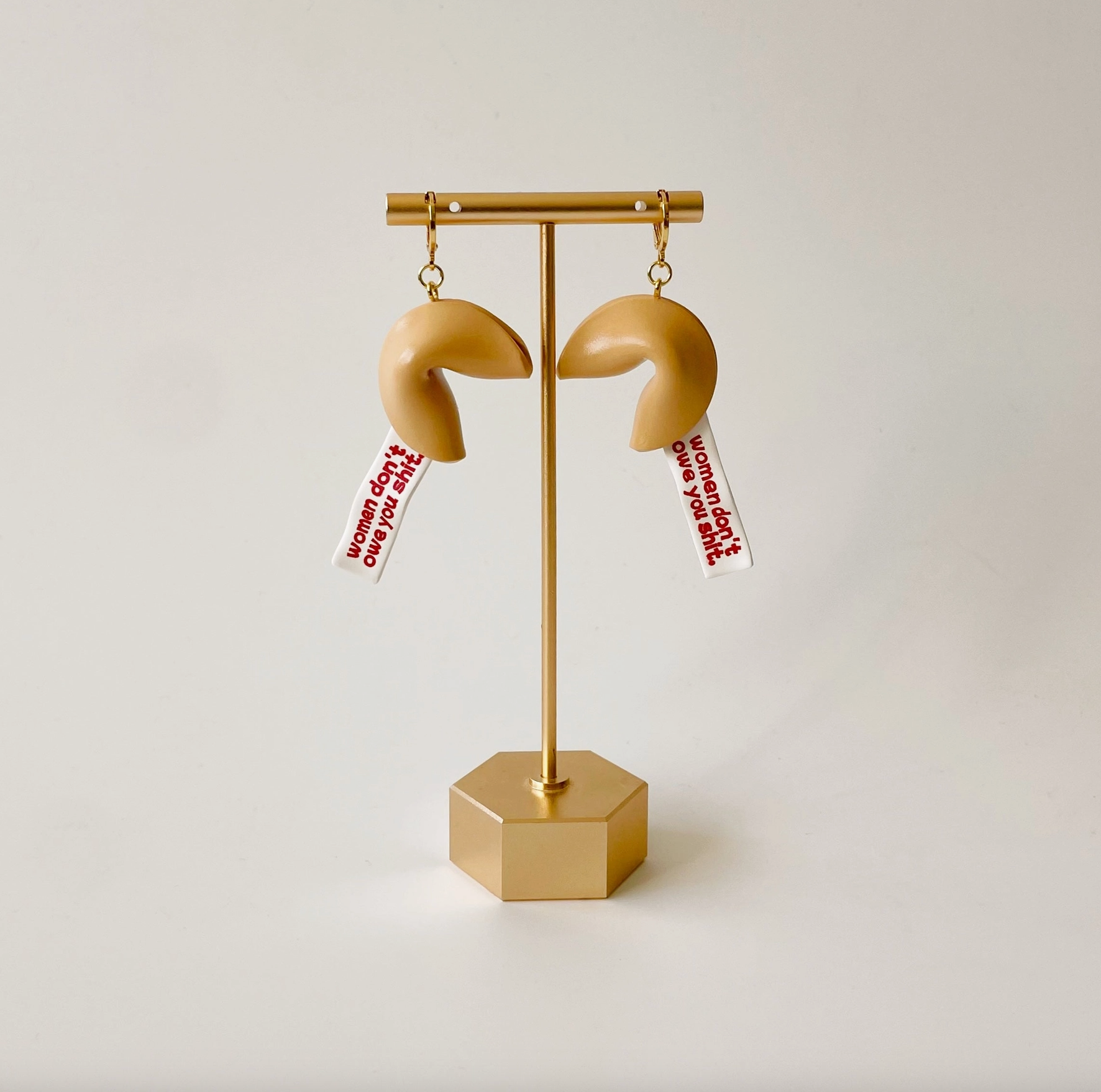 Feminist Fortune Cookie 3D Earrings
