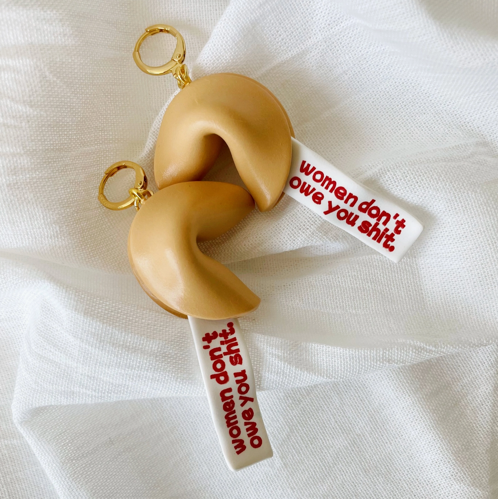 Feminist Fortune Cookie 3D Earrings