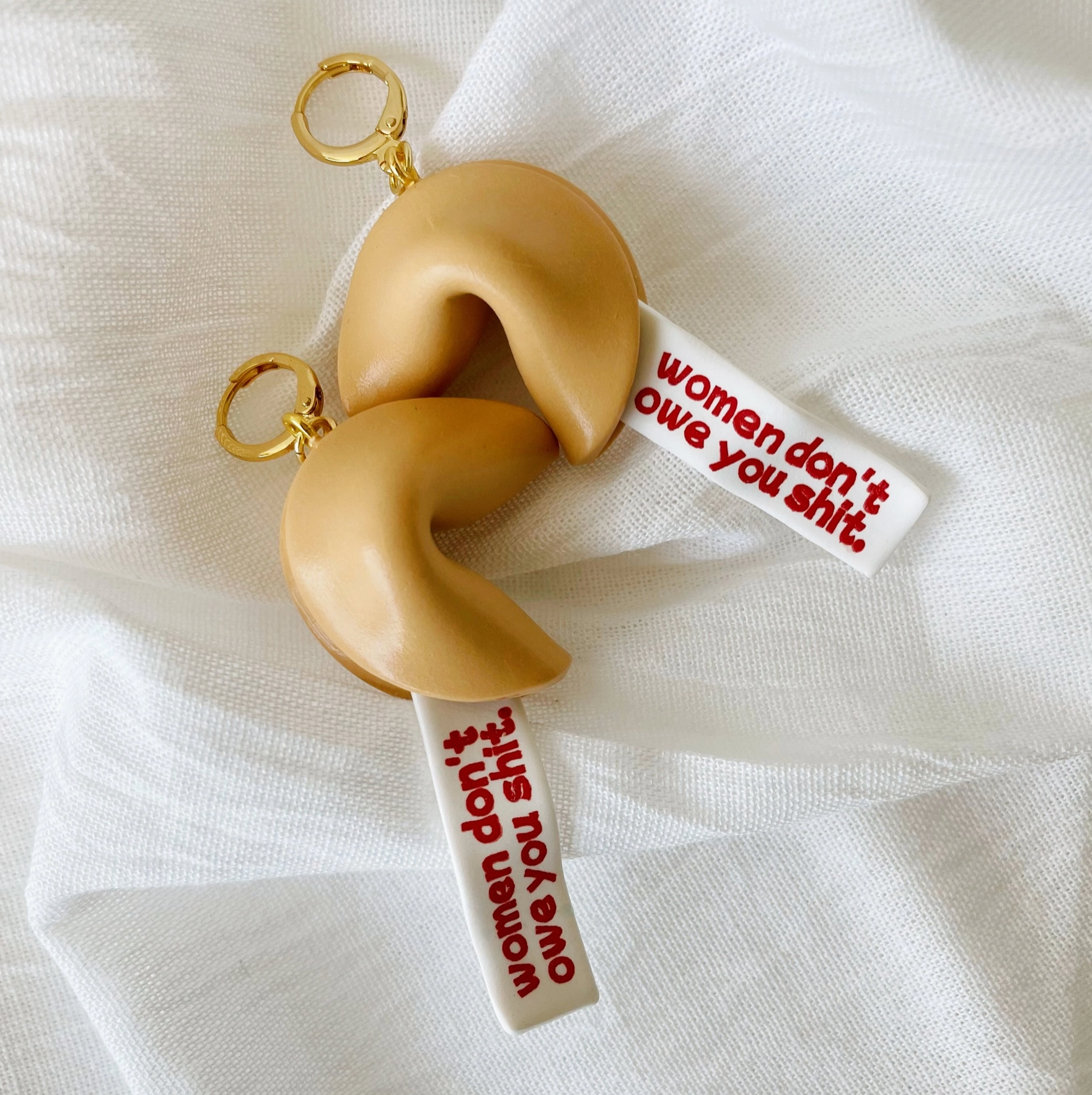 Feminist Fortune Cookie 3D Earrings