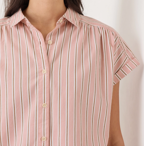 All Day Poplin Easy Shirt - Blush Stripe