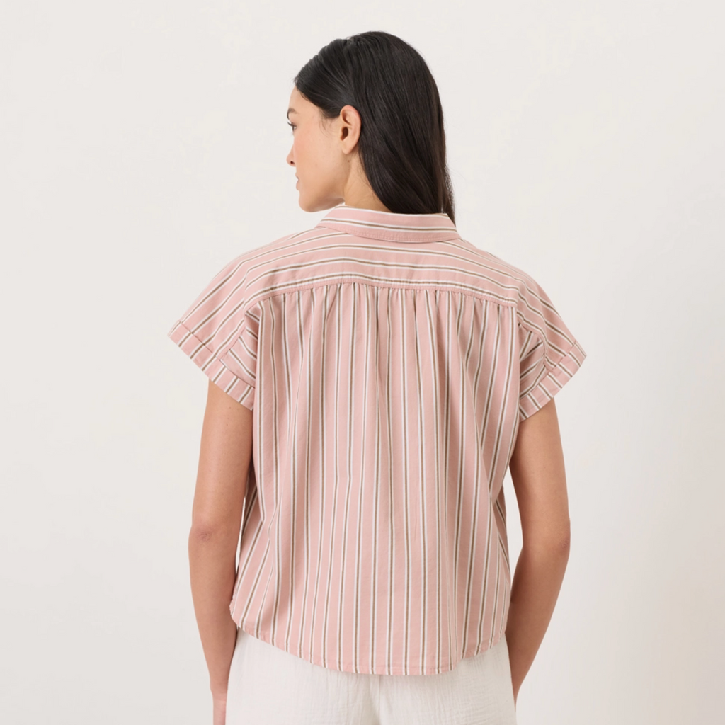 All Day Poplin Easy Shirt - Blush Stripe
