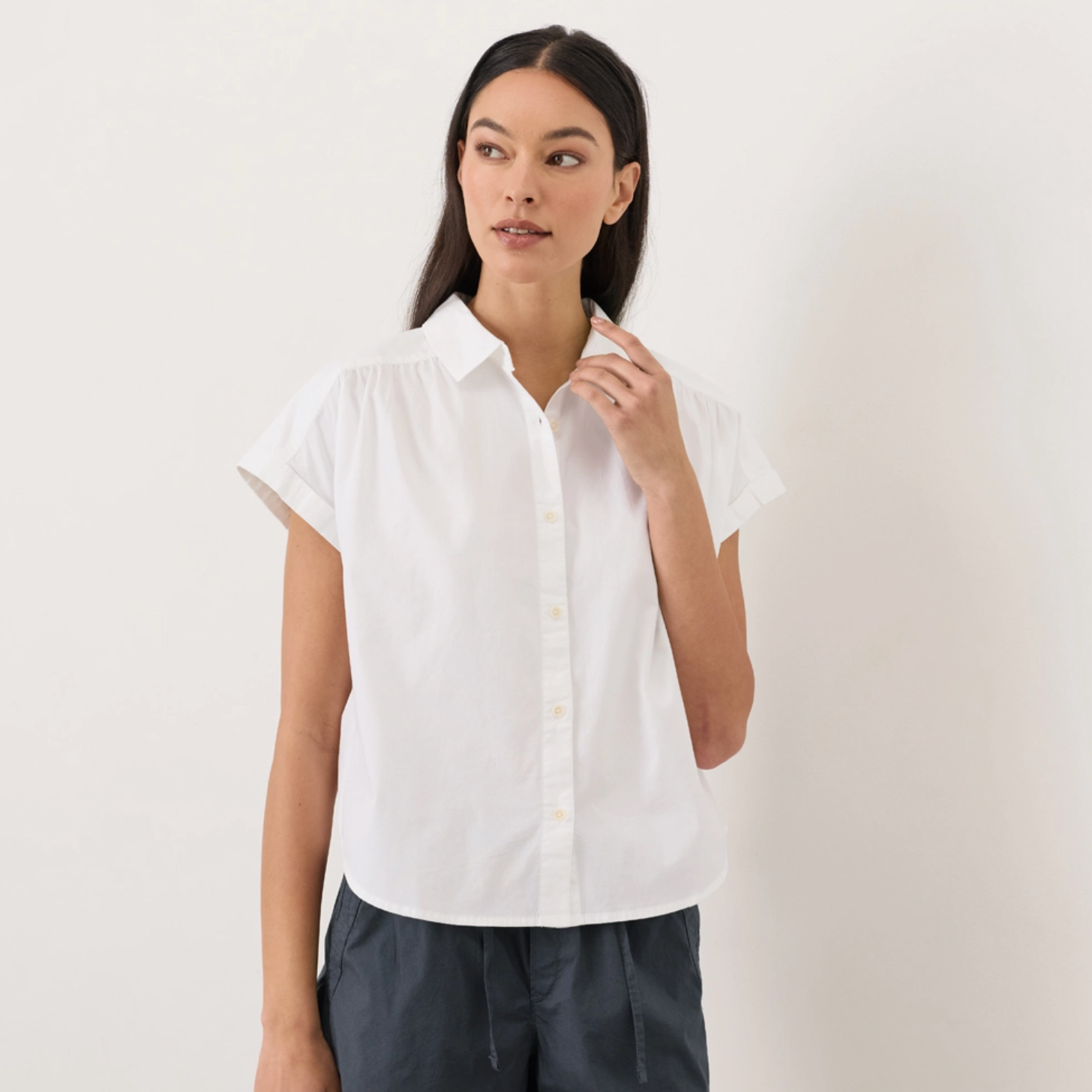 All Day Poplin Easy Shirt - White
