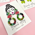 Botanical Pattern Clay Earrings