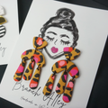 Wild About Pink and Red Clay Earrings