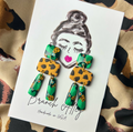 Jungle Pattern Clay Earrings