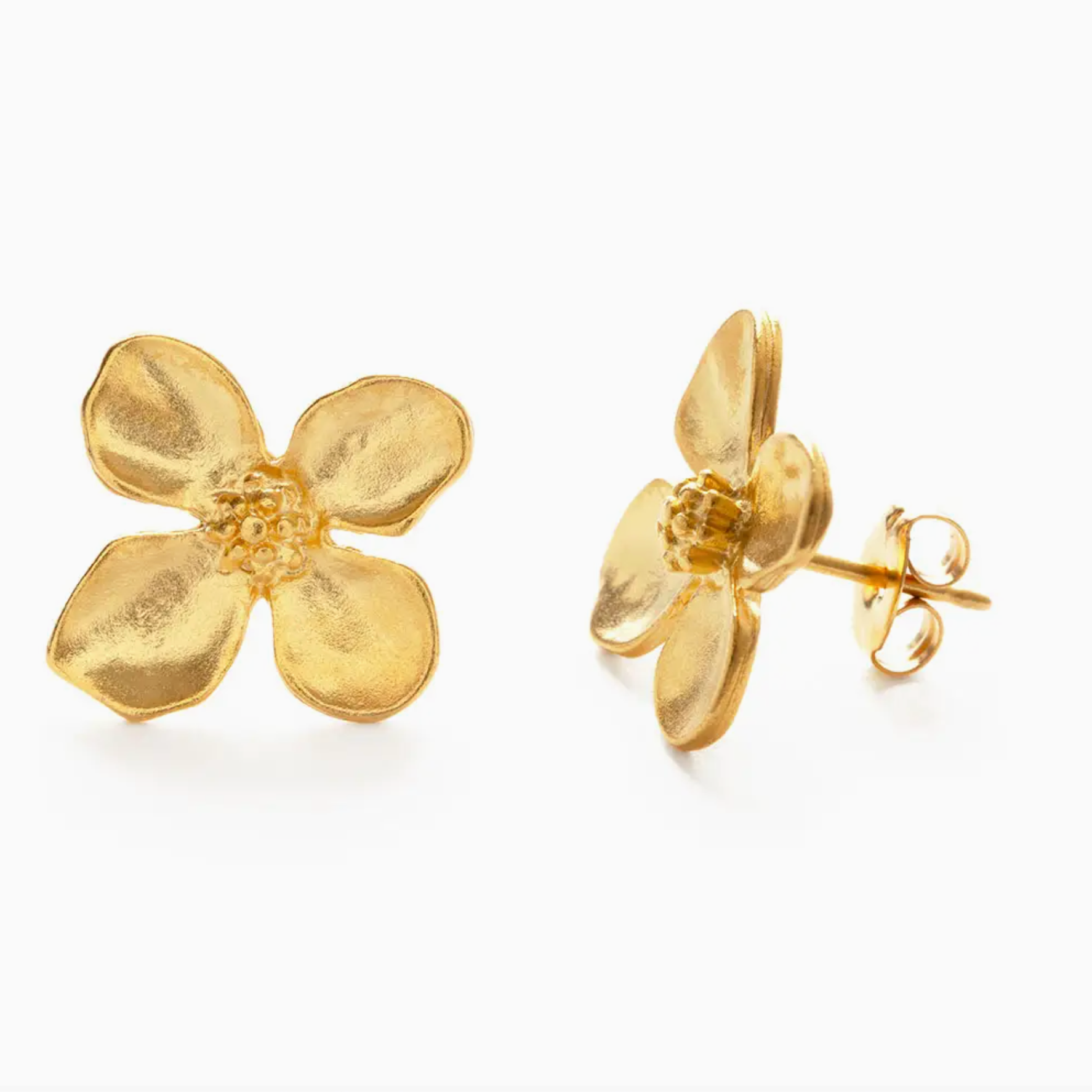 Dogwood Flower Stud Earrings