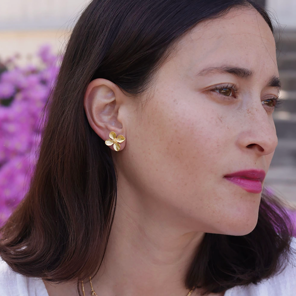 Dogwood Flower Stud Earrings
