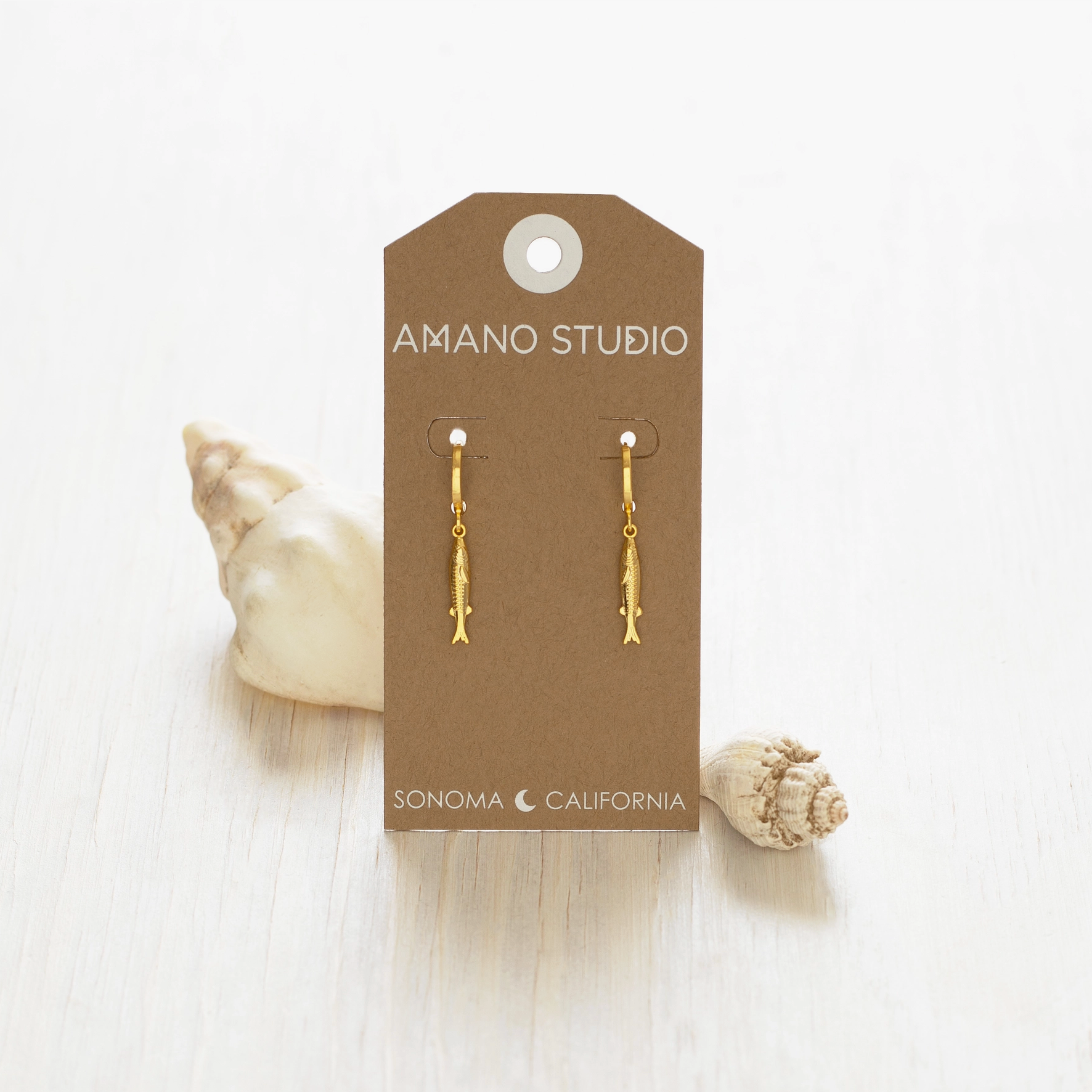 Tiny Fish Huggie Hoop Earrings