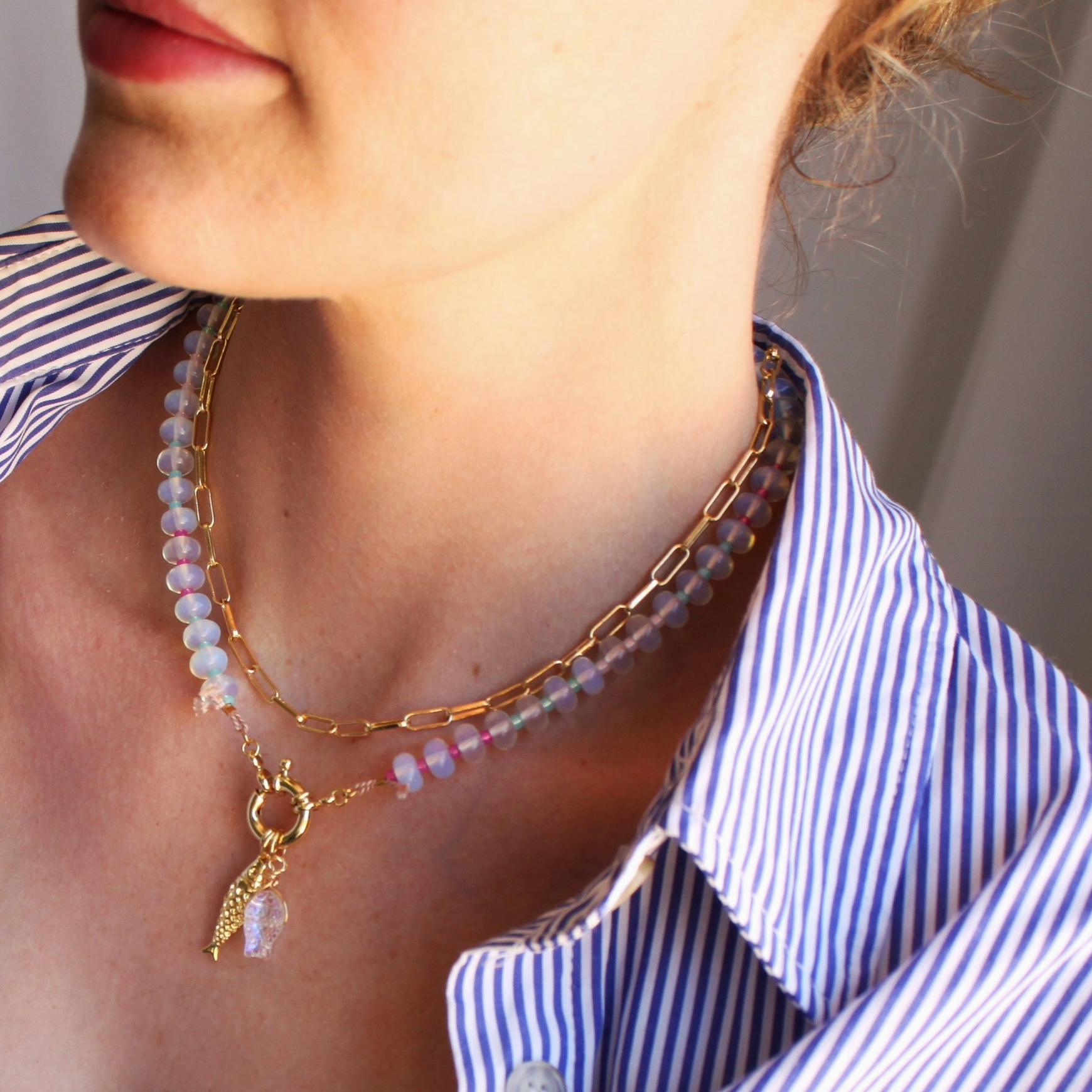 Mirage Stone Candy Fish Necklace