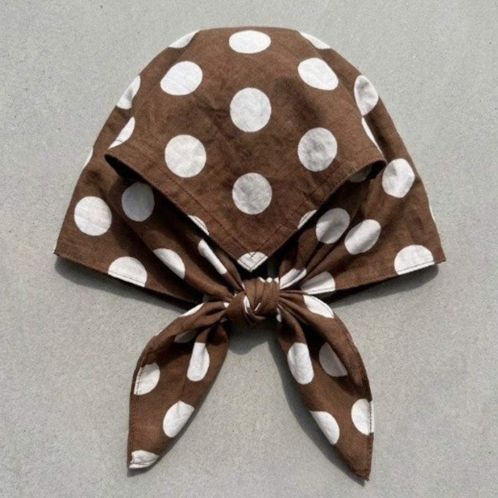 True Dot Bandana Scarf - Cocoa Ecru