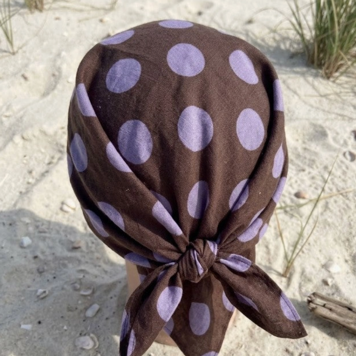 True Dot Bandana Scarf - Cocoa Lavender