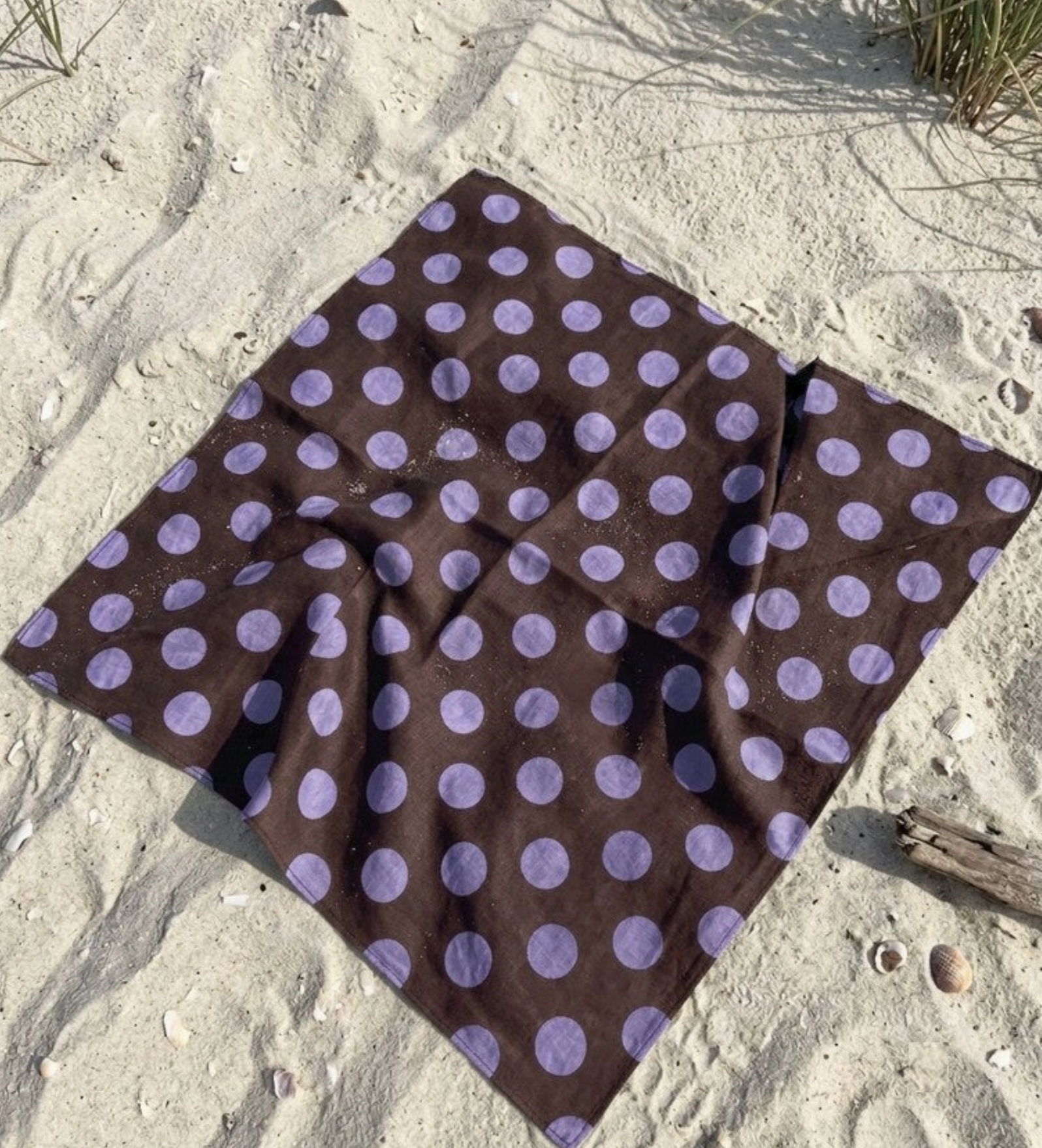 True Dot Bandana Scarf - Cocoa Lavender