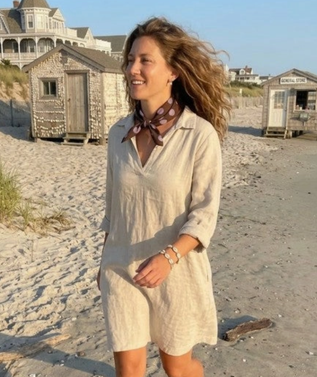 True Dot Bandana Scarf - Cocoa Lavender