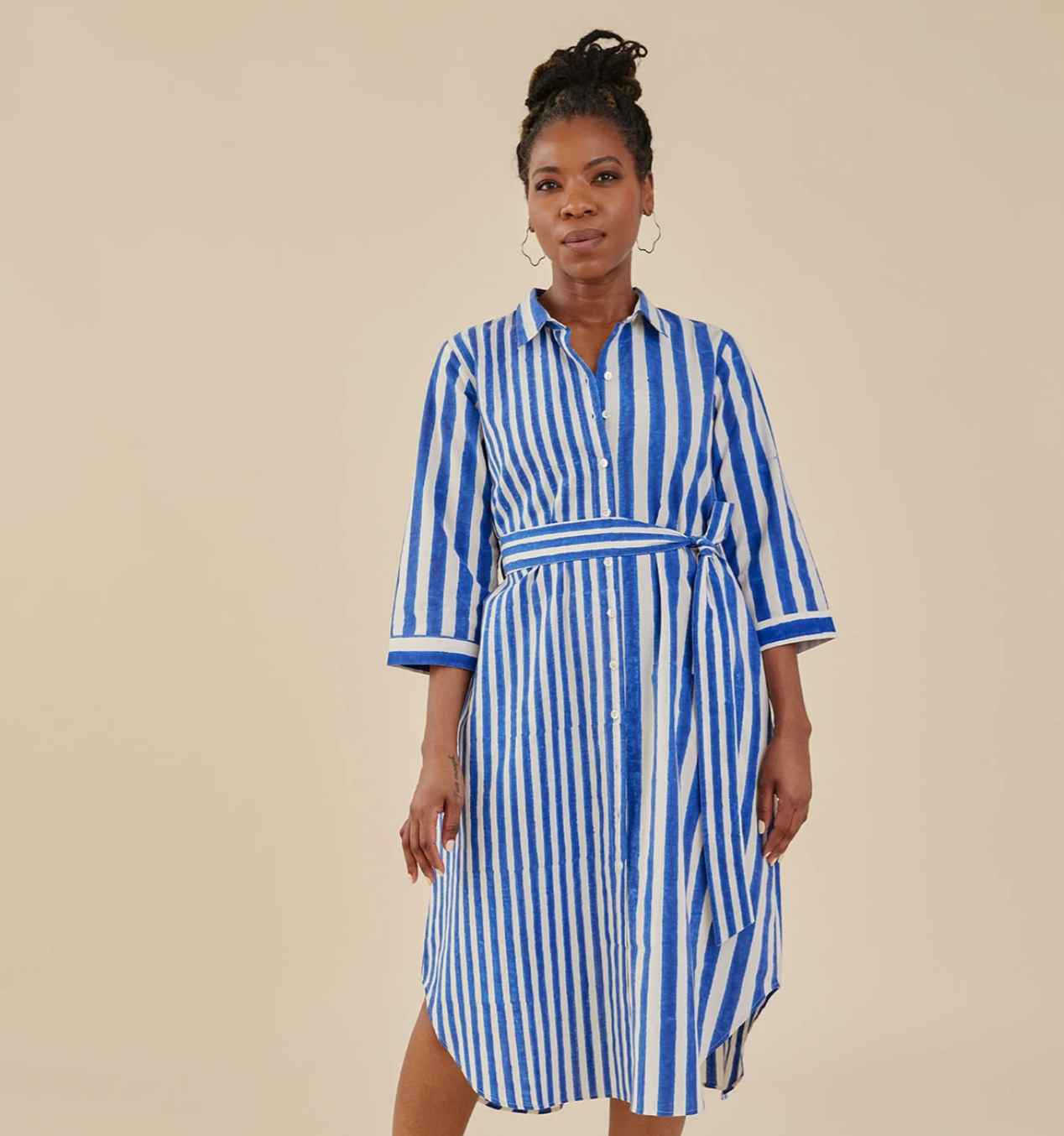 Marianne Button Front Trapeze Dress