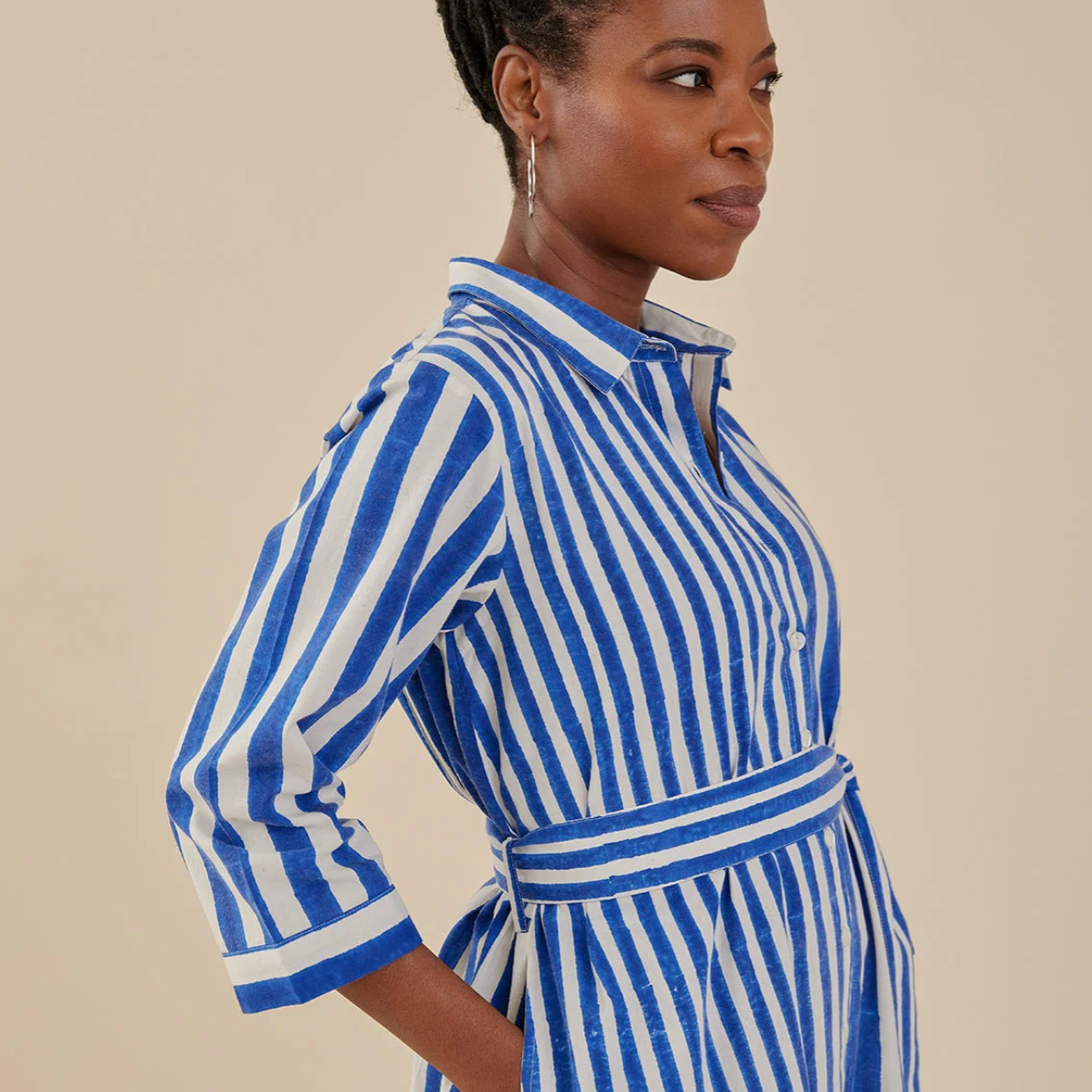 Marianne Button Front Trapeze Dress
