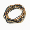 Grounded Seed Bead Elastic Bracelet Set