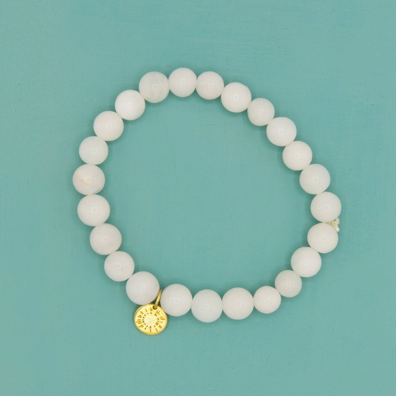 Stone Elastic Bracelet - White Agate