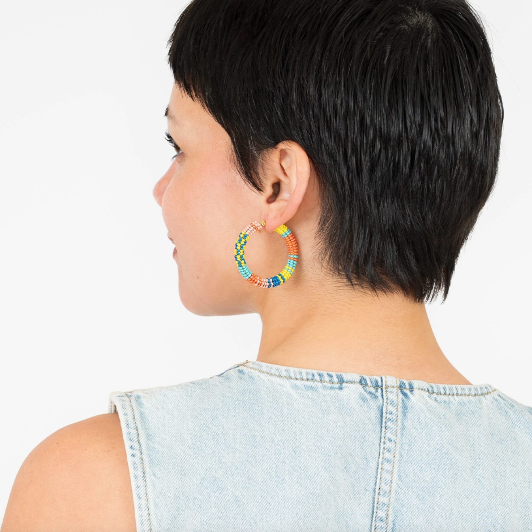 Patchwork Hoop Earrings