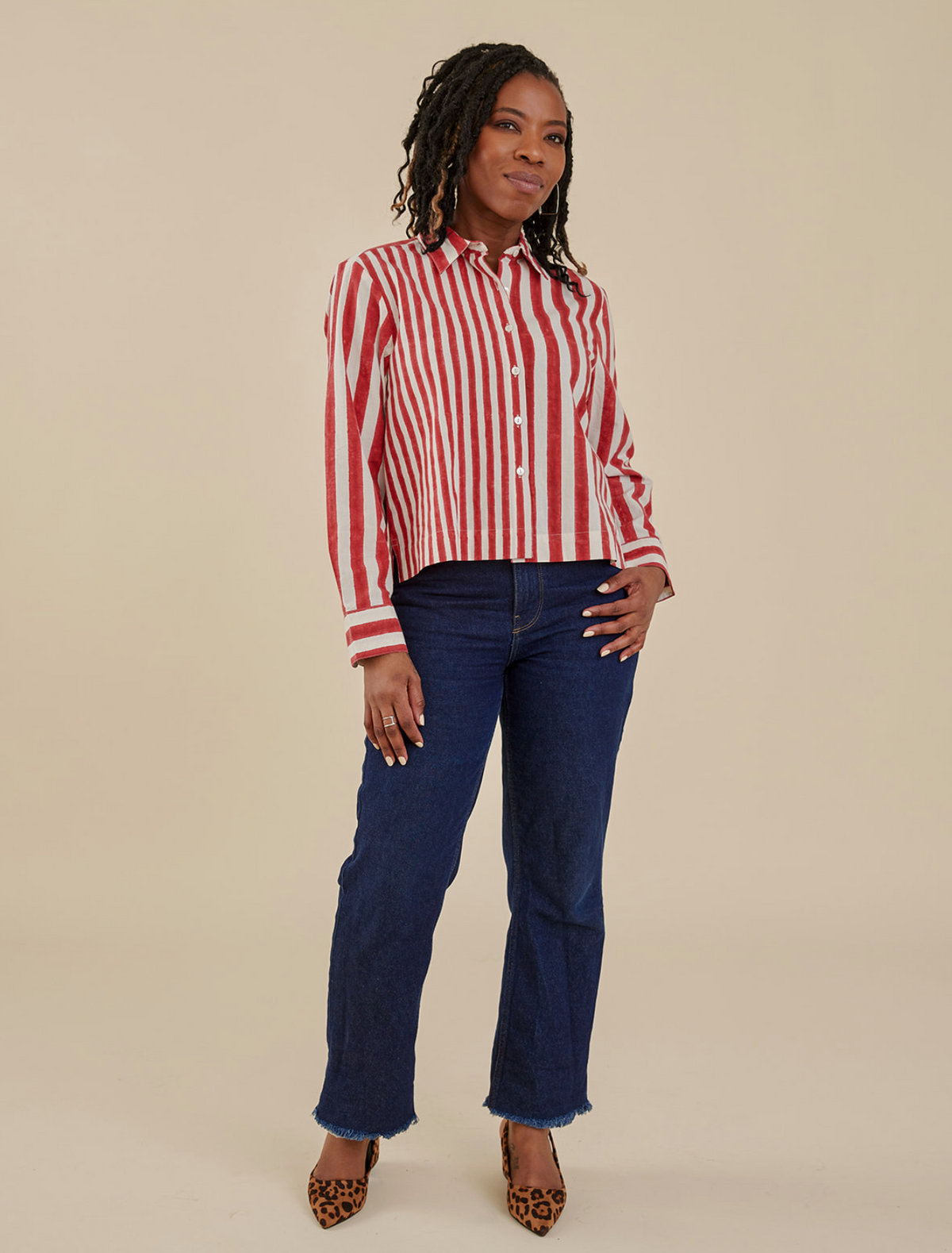 Benji Button Down - Rouge Stripe