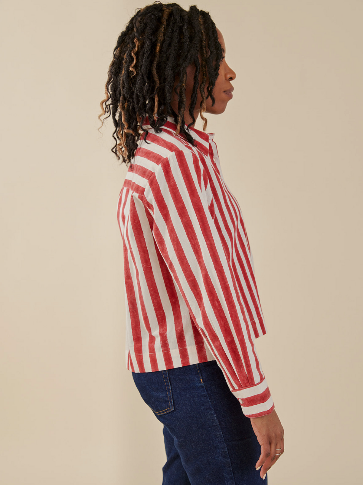 Benji Button Down - Rouge Stripe