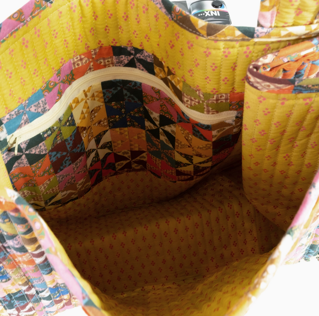 Calico Quilted Tote