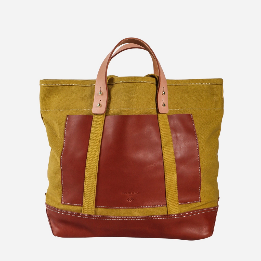 Editor Tote - Chartreuse + Bordeaux