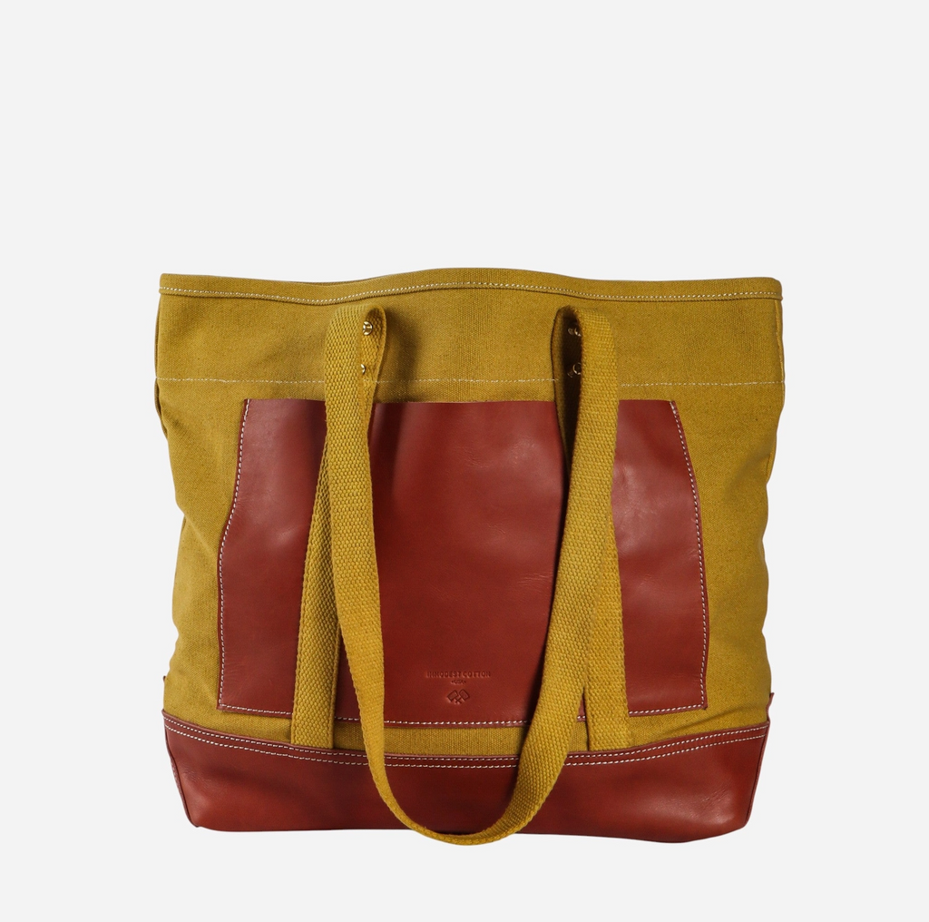 Editor Tote - Chartreuse + Bordeaux
