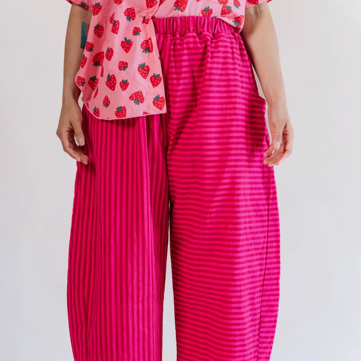 Pink Striped Balloon Pant