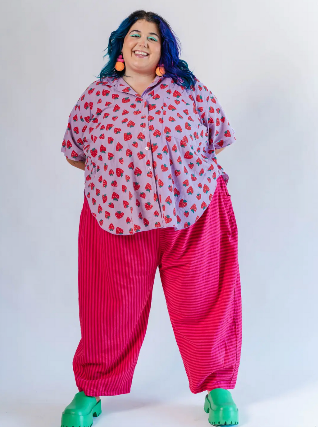 Pink Striped Balloon Pant