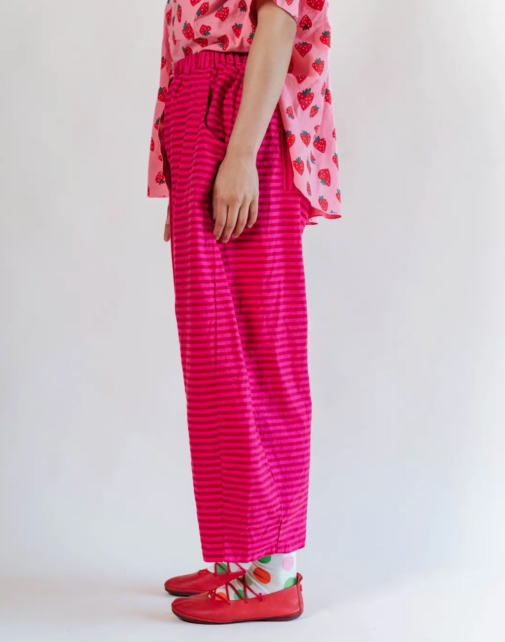 Pink Striped Balloon Pant