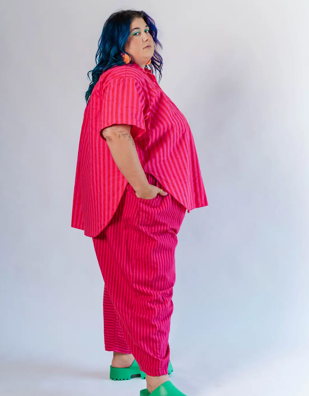 Pink Striped Balloon Pant