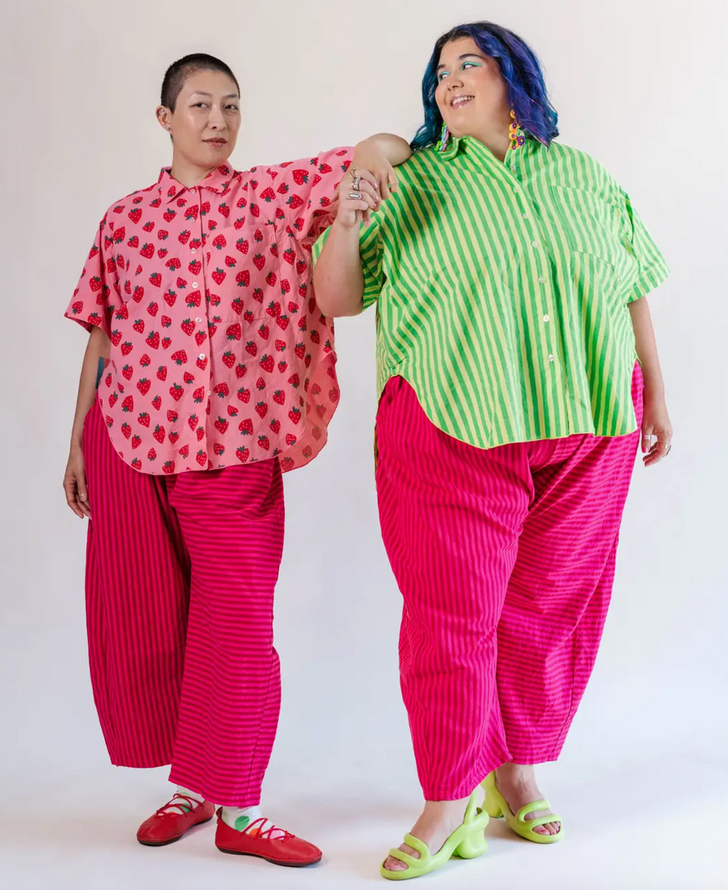 Pink Striped Balloon Pant