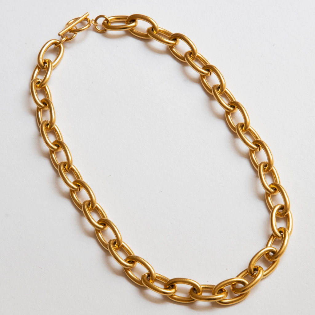 Gold Curb Chain Necklace
