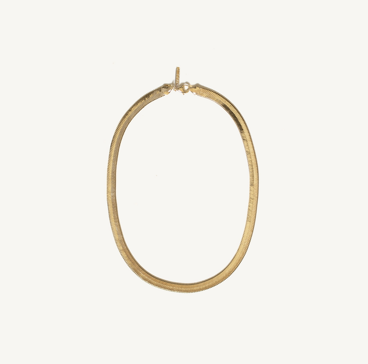 Gold Herringbone Chain Necklace