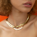 Gold Herringbone Chain Necklace