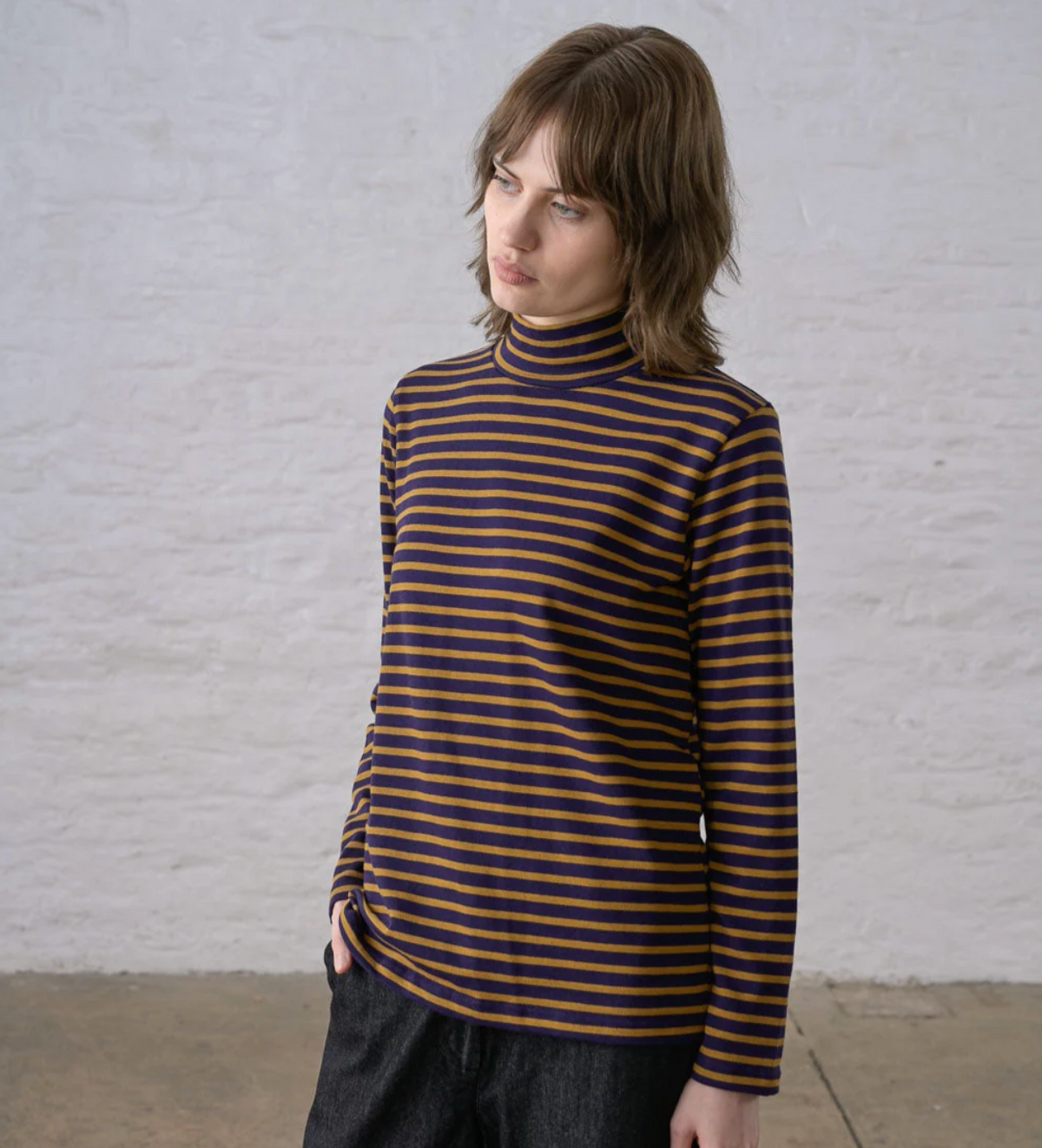 Jonie Turtleneck - Bronze Stripe