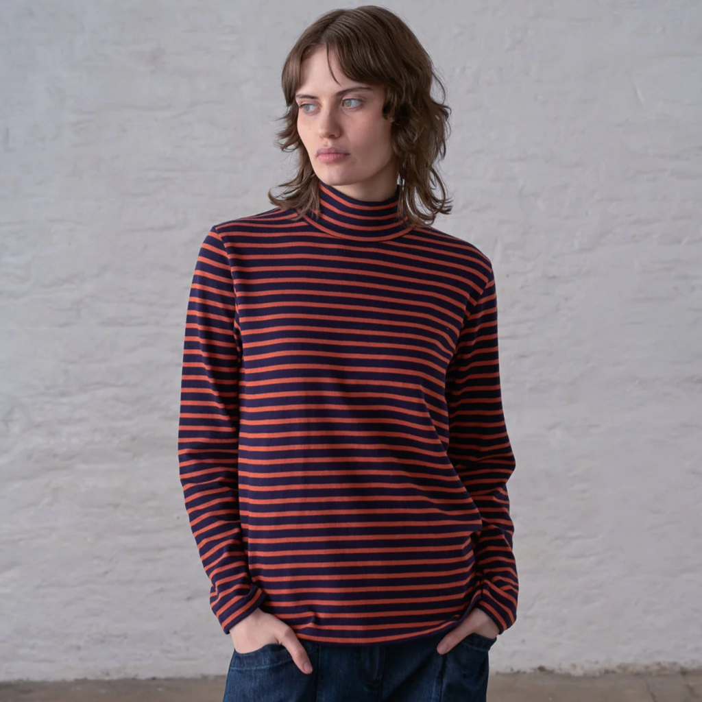 Jonie Turtleneck - Pumpkin Stripe