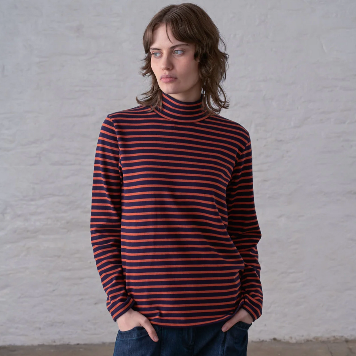 Jonie Turtleneck - Pumpkin Stripe