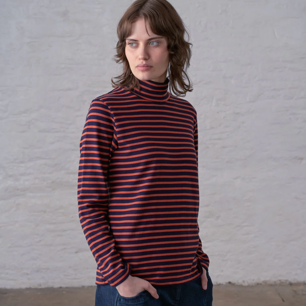 Jonie Turtleneck - Pumpkin Stripe