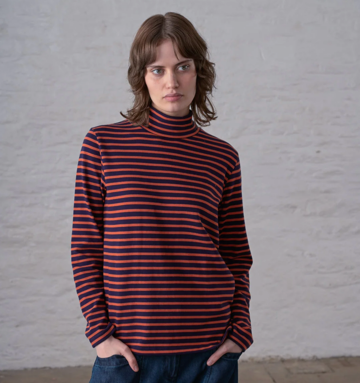 Jonie Turtleneck - Pumpkin Stripe
