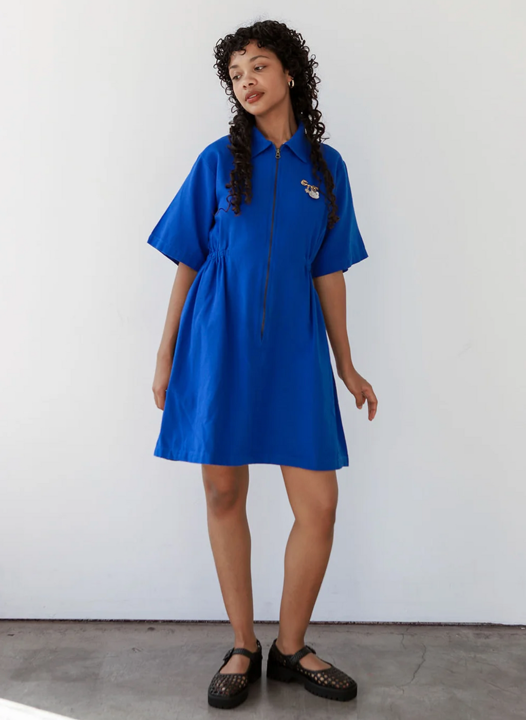 Short Utility Dress - Cobalt