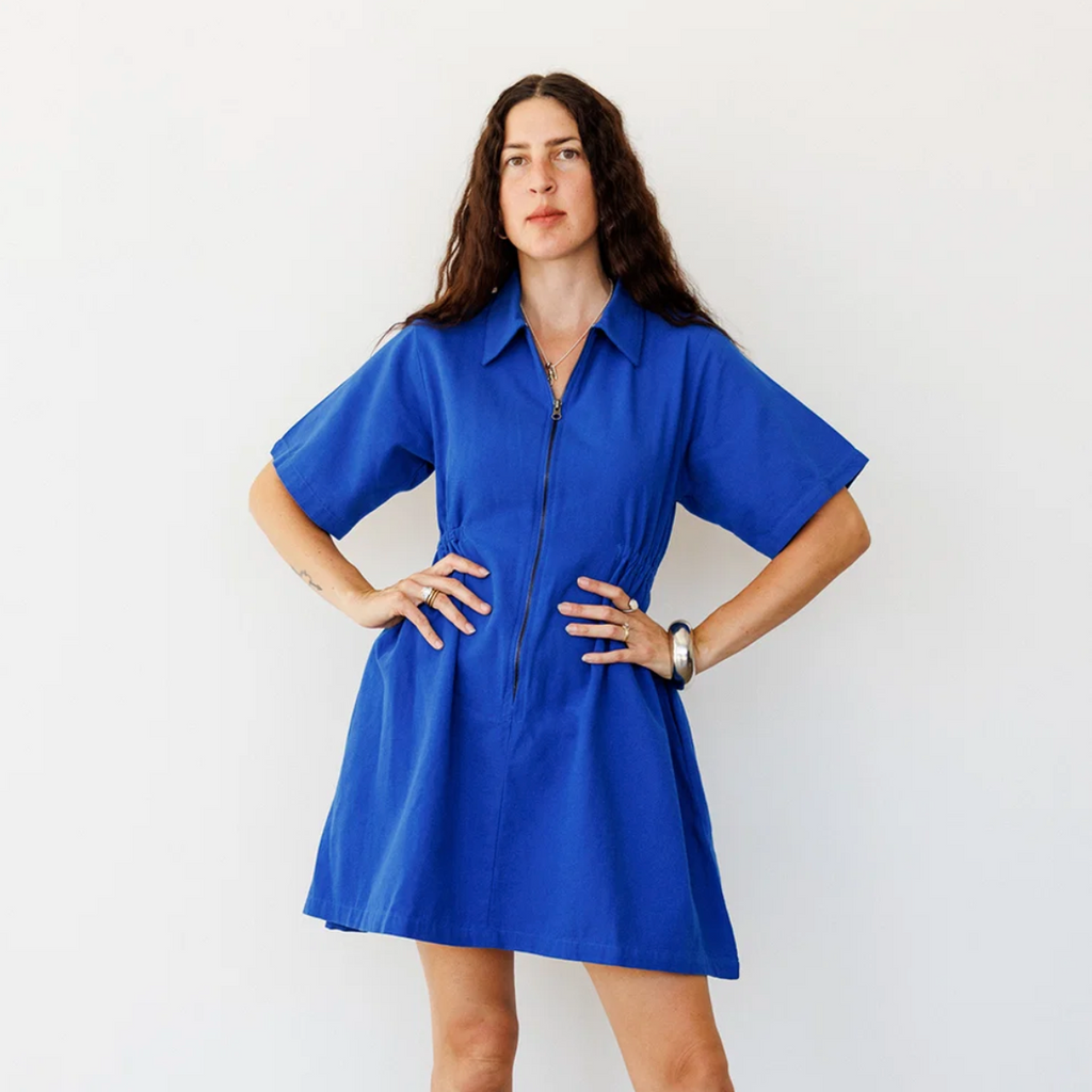 Short Utility Dress - Cobalt