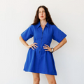 Short Utility Dress - Cobalt
