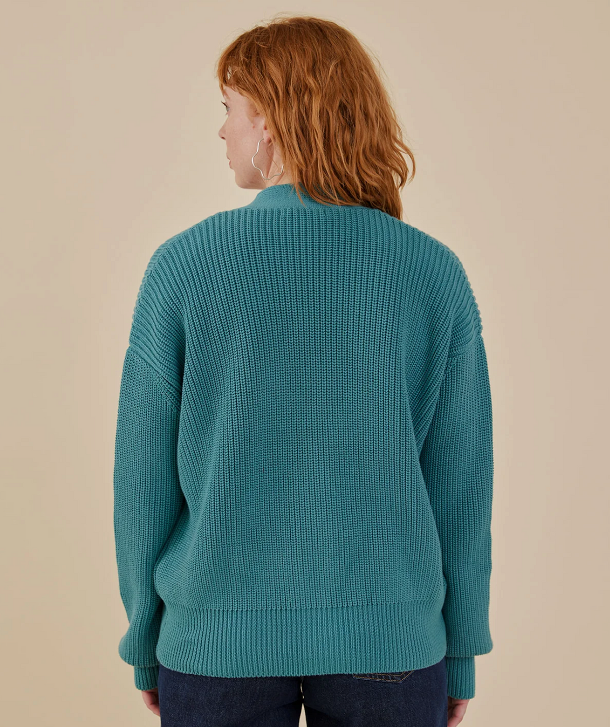 Fisherman Cardigan - Teal