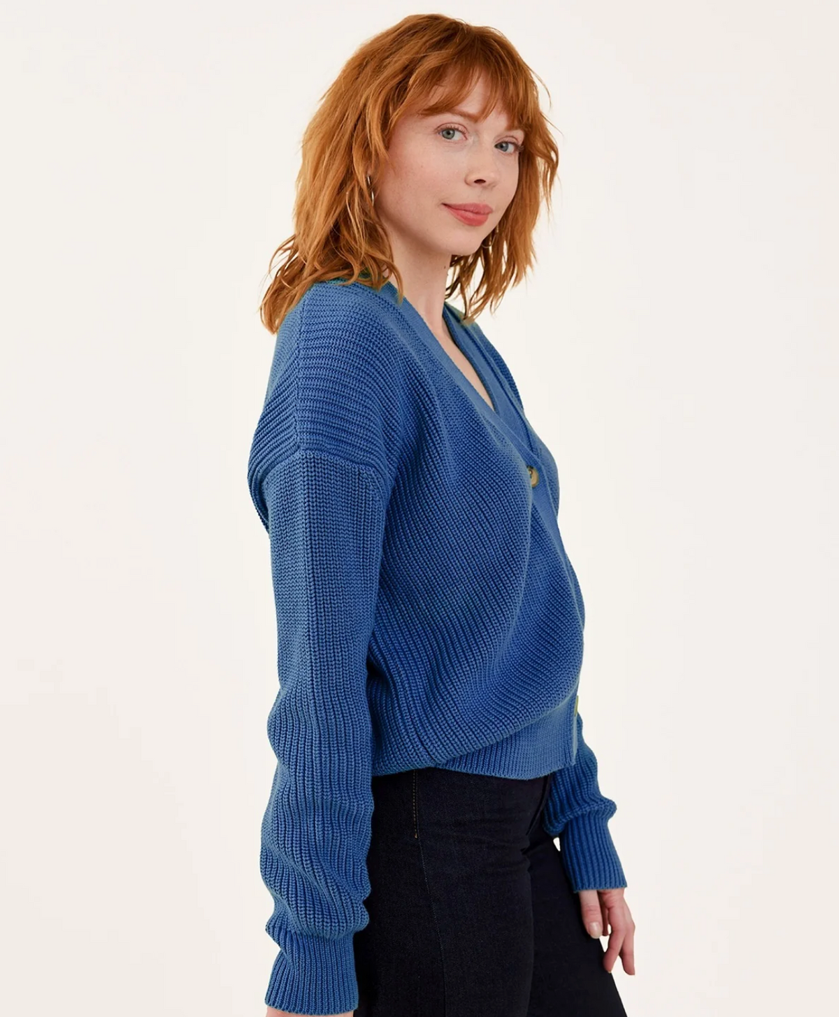 Fisherman Cardigan - Cerulean