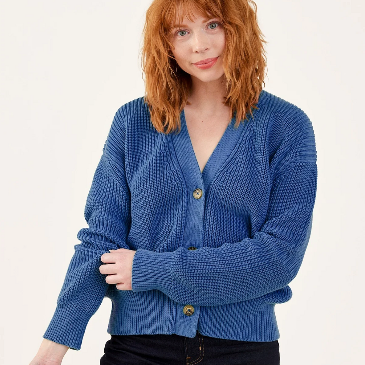 Fisherman Cardigan - Cerulean