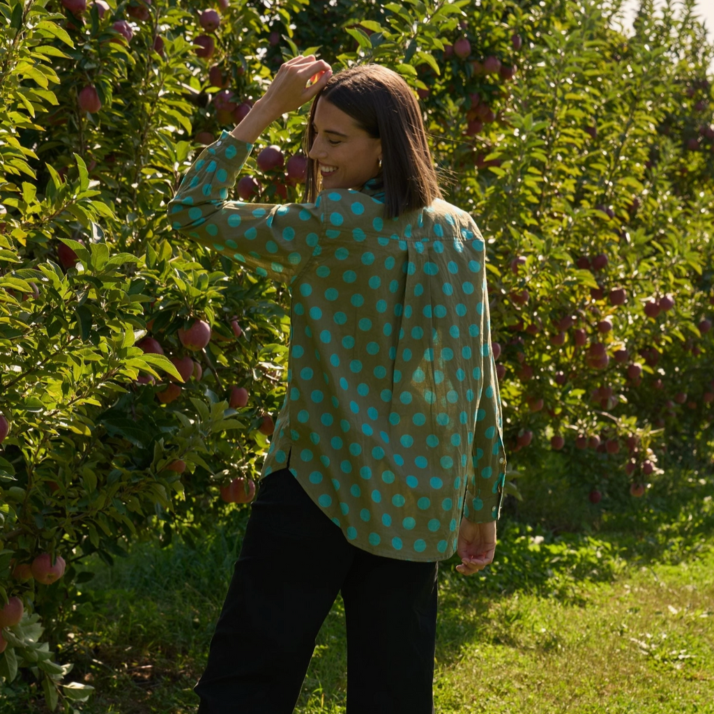 Good Boyfriend Shirt - Olive & Cerulean