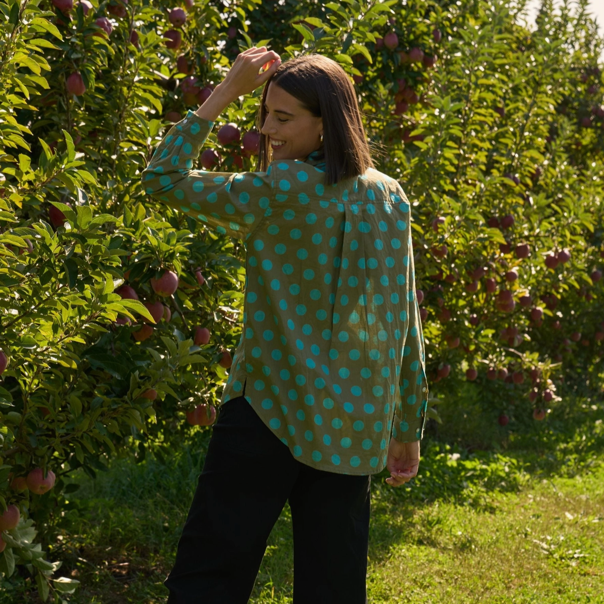 Good Boyfriend Shirt - Olive & Cerulean
