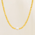 Golden Citrine Pearl Necklace