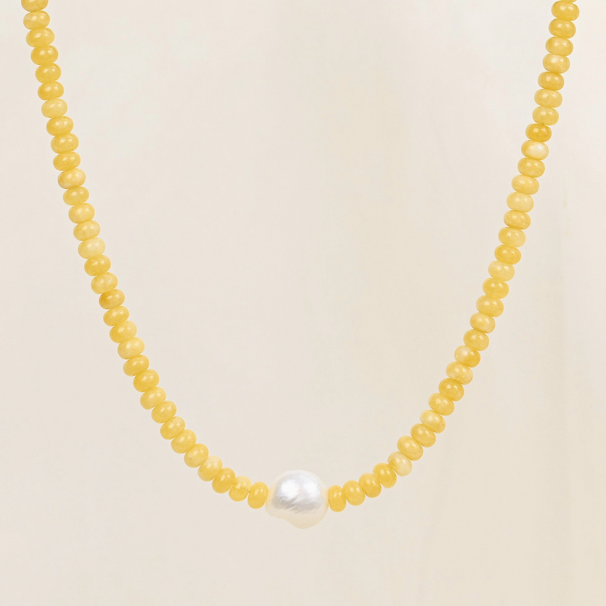 Golden Citrine Pearl Necklace